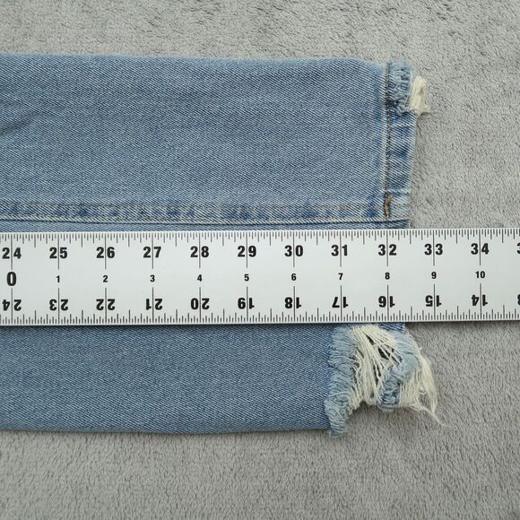 TinselTown Jeans Women's 7 High-Rise Baggy Straight 32.5" Inseam Distressed NWT - Picture 3 of 15